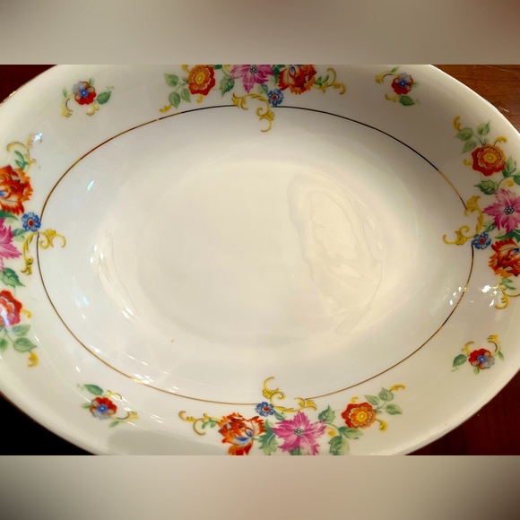 RARE VTG Eschenbach Baronet style Bavarian China Pattern Floral Oval China Bowl - Picture 7 of 11